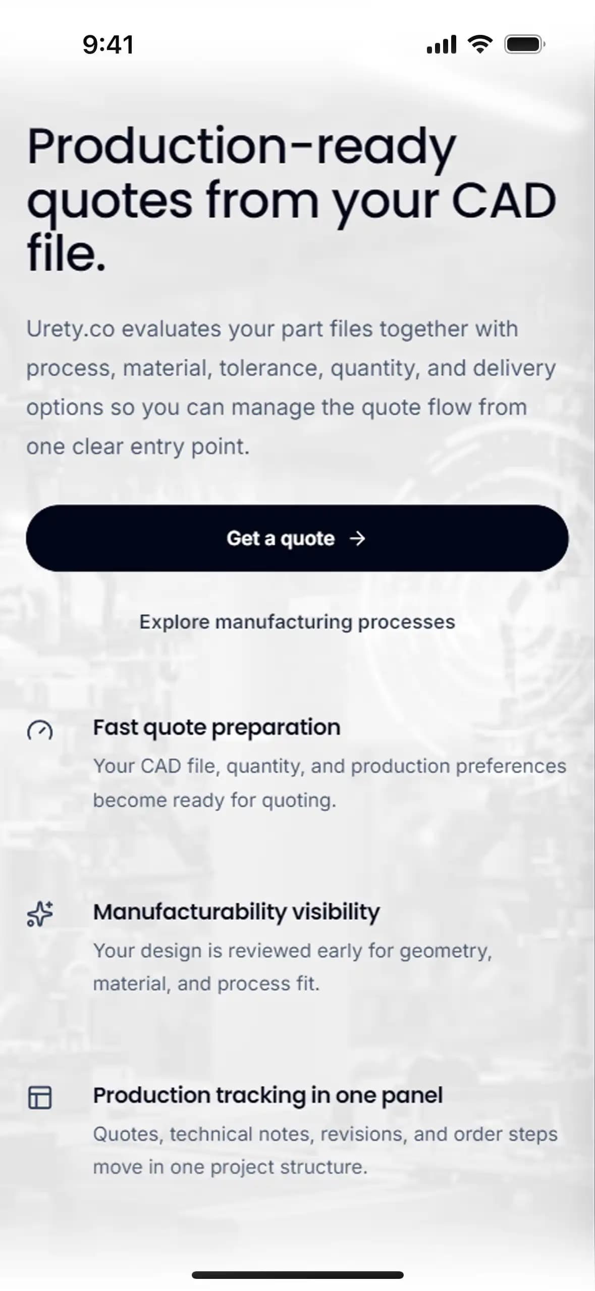 Urety Mobile App - Screen 1